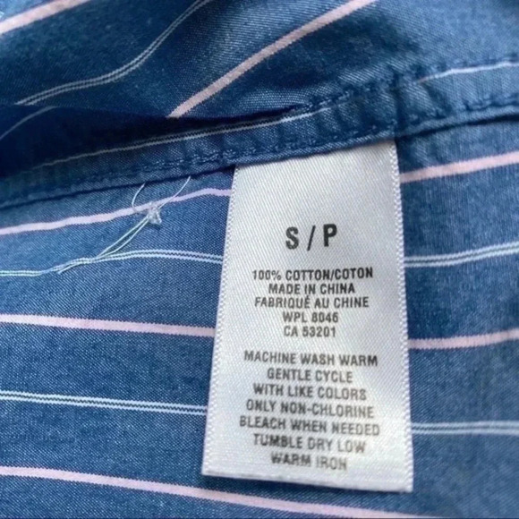Aeropostale men’s blue striped button down shirt Small - Picture 4 of 5